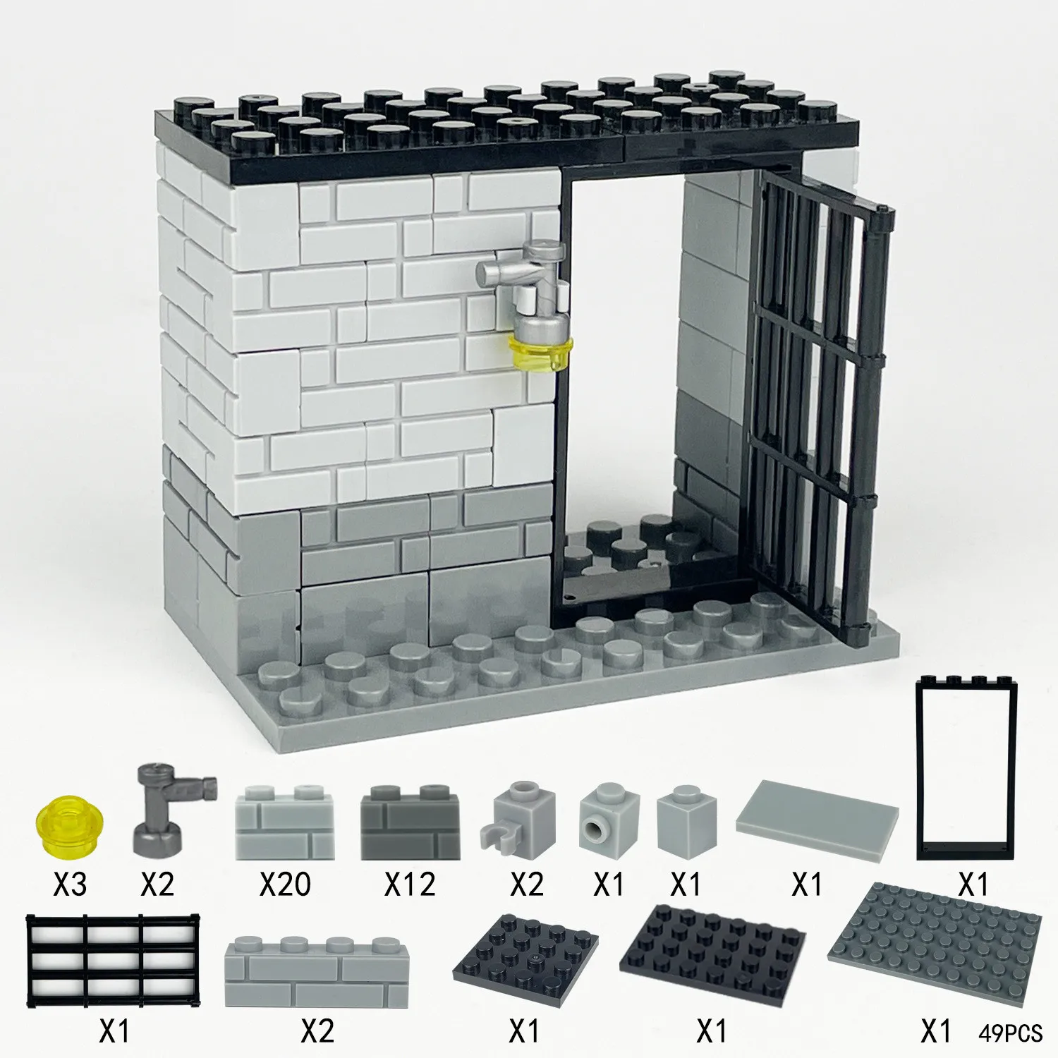 Jail Prison Cell Police Thief Figures Building Blocks Kit Toy Kids Assembly Classic Military Brick Decoration