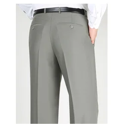 High Waist  Black Suit Pants man Formal Clothes For Men Clothing Thin Flat Khaki Dress Mens Trousers 2024 Summer 40 42