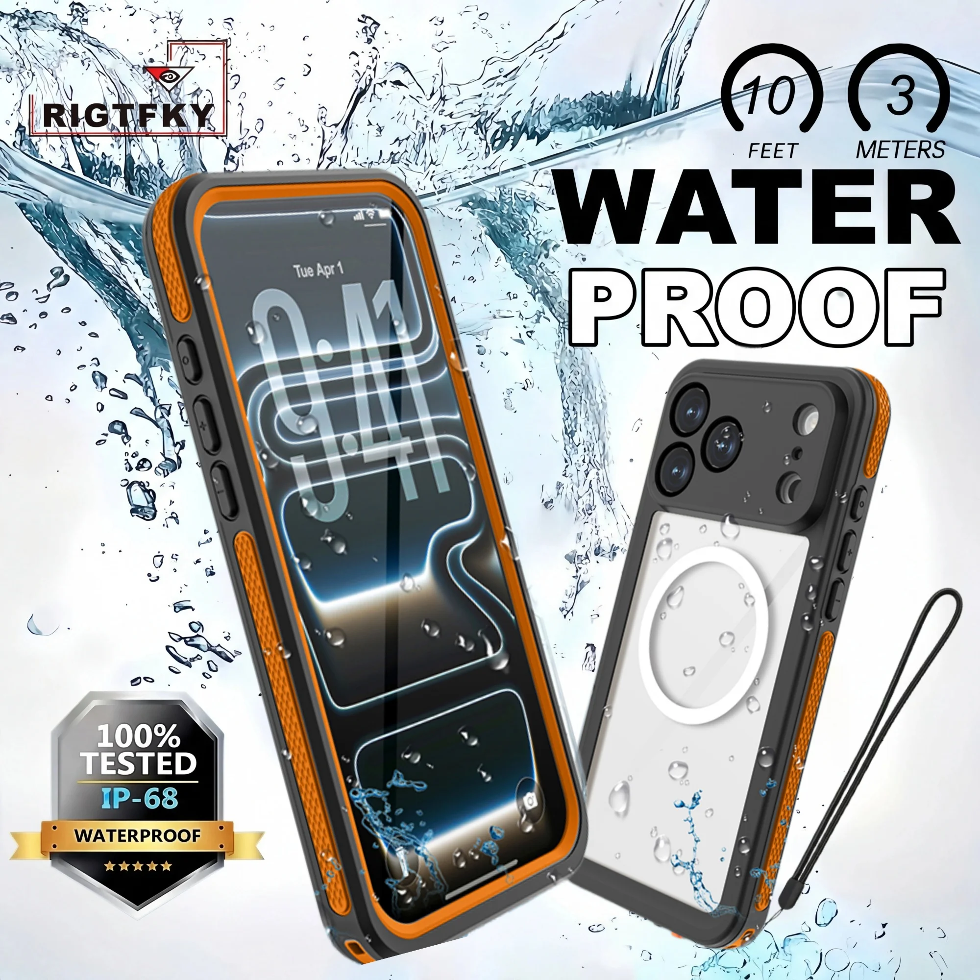 

Summer Outdoor Swimming Snorkeling Waterproof Case For Iphone 17 Pro Max,360° Full Protection Shockproof Cover for Magsafe Shell