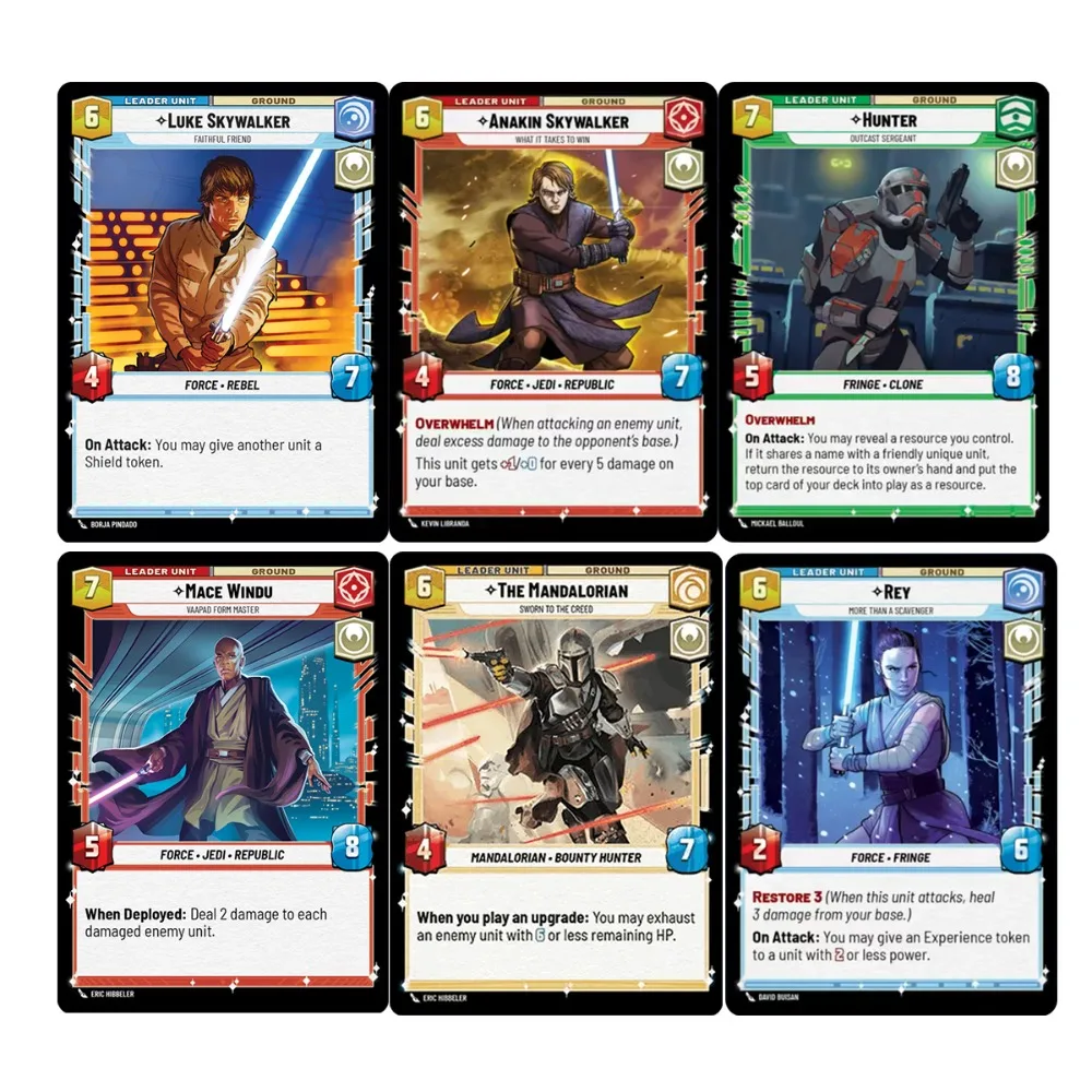 Custom Hot Decks Star Wars Unlimited Cards Twilight of The Republic Card Type : Leader Heroism Booster Game Collection Cards