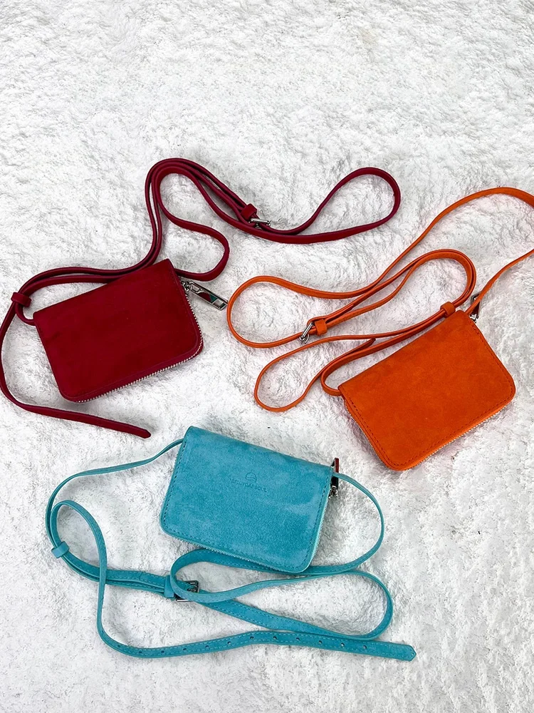 

SpicyCapSoul Pure Color Top Layer Sheepskin Picnic Bag Detachable Crossbody Korean Style Hard Square Bag for Daily...