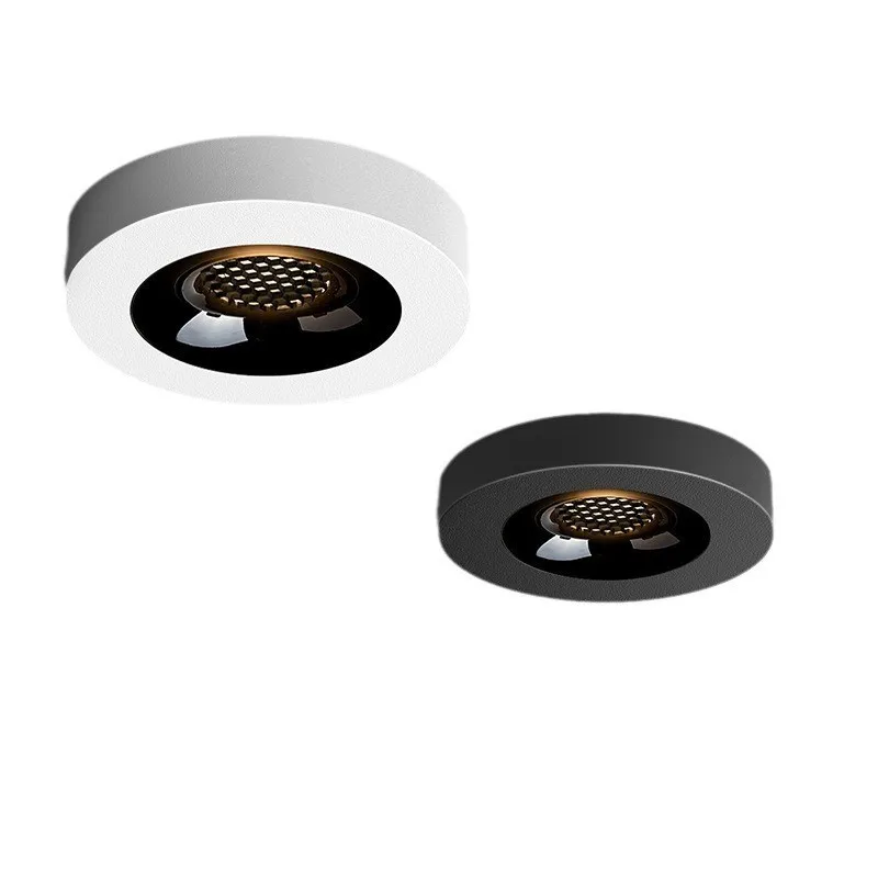 2026 Slim Round Surface Mount LED Downlight Minimal Full Spectrum Anti-Glare Single Head Spotlight For Home No Main Light