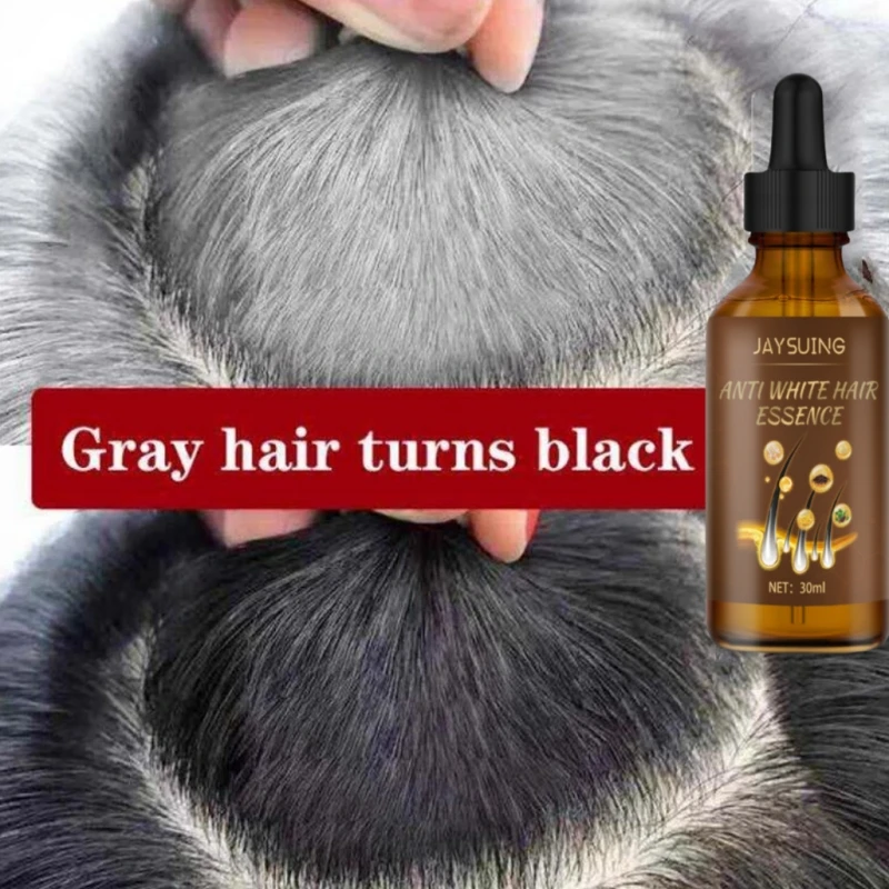 Suero de tratamiento para el cabello gris y blanco, reparación de Color Natural blanco a negro, tinte líquido para cubrir el cabello gris, antipérdida de cabello, nutre el cuidado del cabello