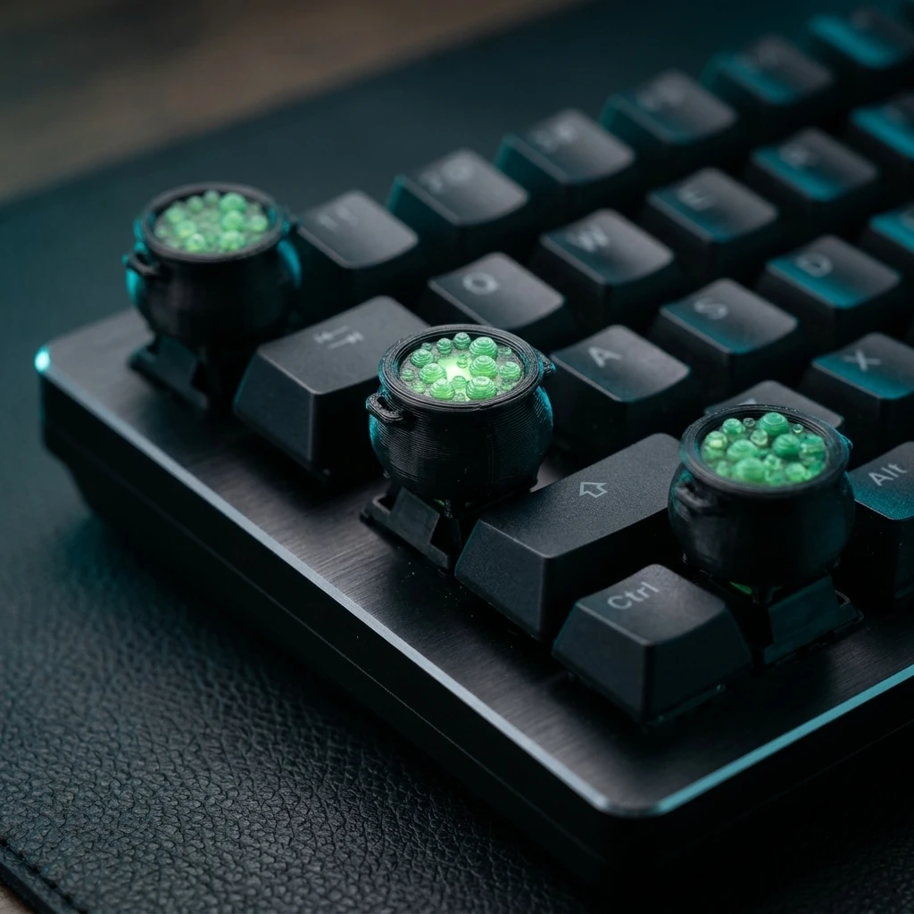 Halloween key cap witch's crucible shape, creative mechanical keyboard decoration