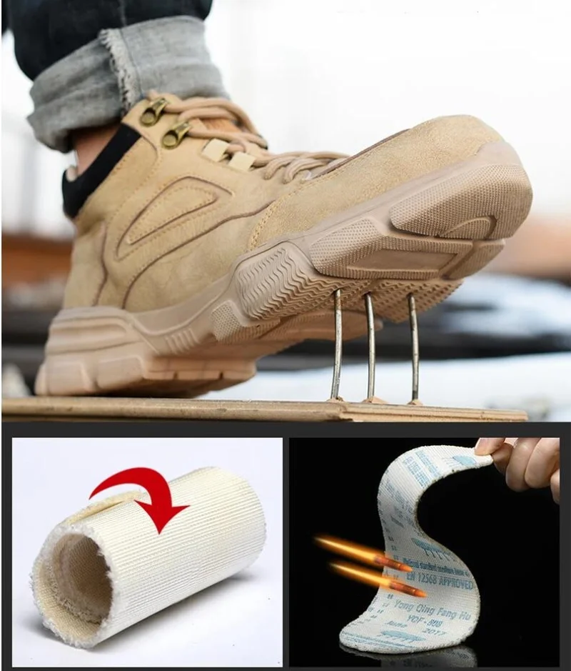 أحذية سلامة العمل للرجال أحذية أمان خفيفة الوزن غير قابلة للتدمير أحذية رياضية للعمل للنساء نعل كيفلر أحذية واقية من الصلب عند أصابع القدم
