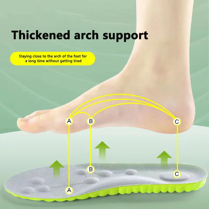 4D Sport Insole Super Soft Shoes Sole Pads for Feet Shock Absorption Baskets Shoe Sole Arch Support Orthopedic Inserts