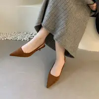 Bailamos Women Sandals Pointed Toe Elegant Low-heel Shoes Summer Fashion Slingback Woman Mules Shoes Pumps Dress Shoes - Image 3
