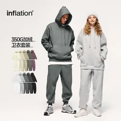 Solid color suit autumn and winter new thickened hooded multi-color sweatshirt and sweatpants