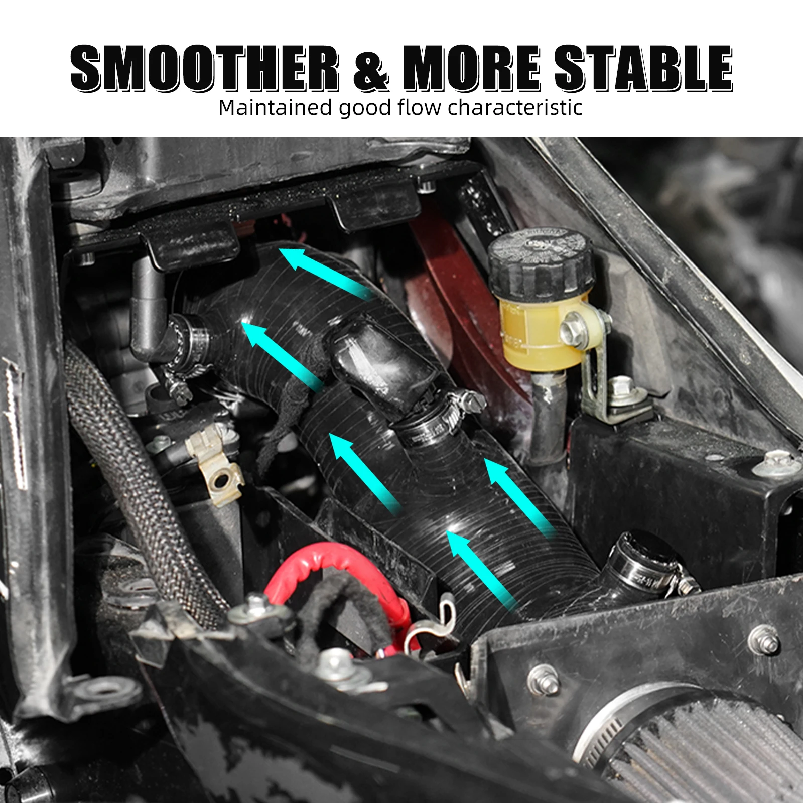 NICECNC For Yamaha Raptor 700 2009-2026 ATV Silicone Air Intake Hose Raptor 700R YFM700 YFM700R SE Replaces 2LS-14453-00-00