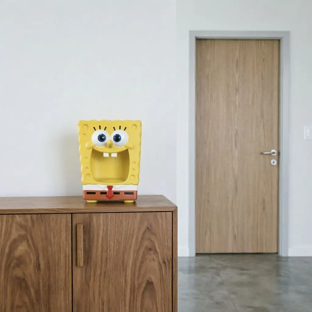 SpongeBob SquarePants Storage Box Cartoon Figure Desktop Organizer Cute Home Office Table Decor Keys Items Storage Holder Gift