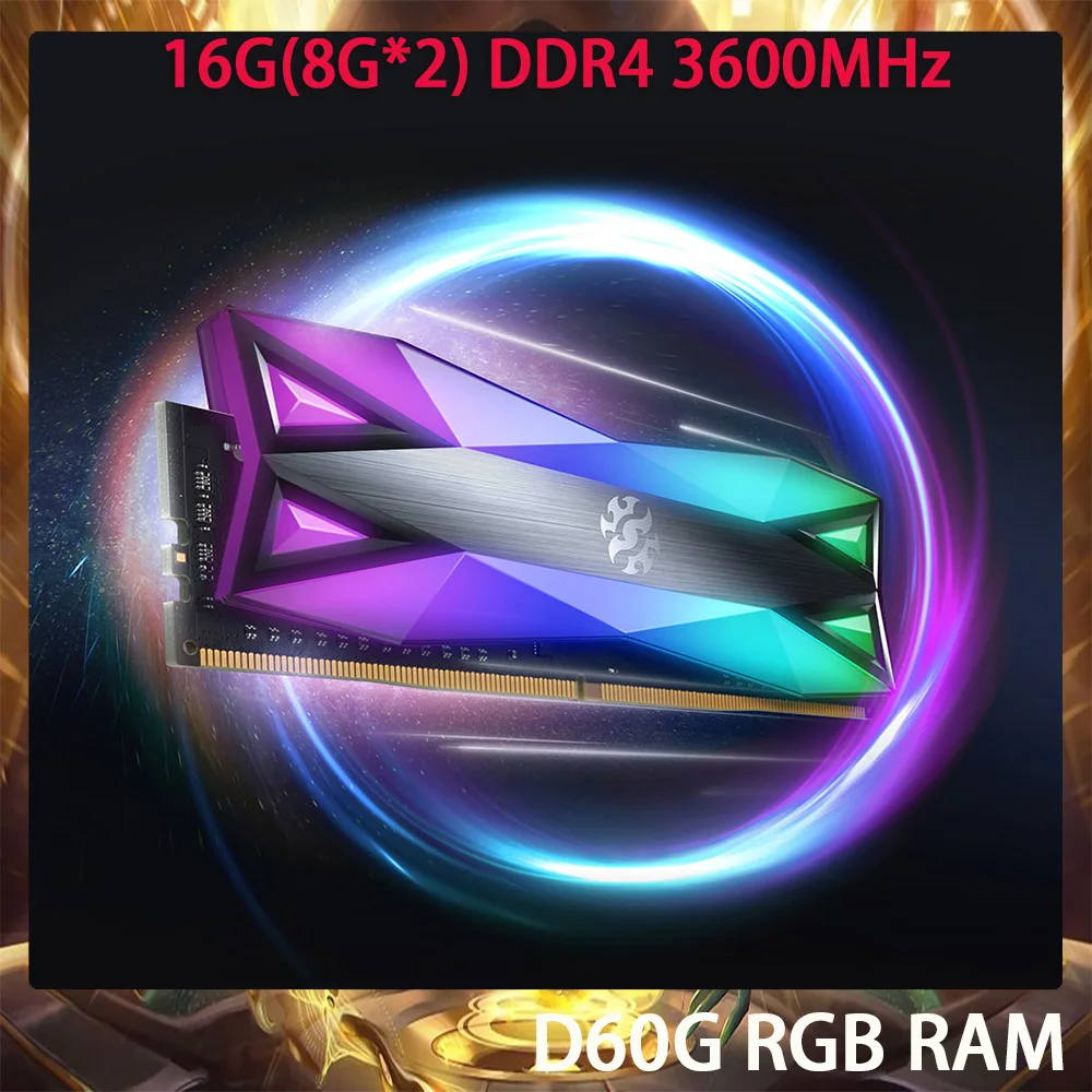 

Оперативная память 16 Гб (8 Гб * 2) DDR4 3600 МГц D60G RGB, оперативная память для настольных игр, быстрая доставка, высокое качество