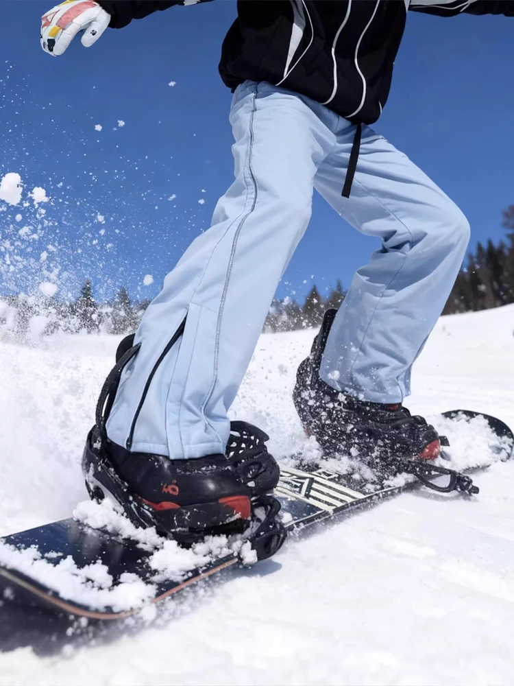 

Уличные зимние мужские лыжные брюки, синие повседневные походные брюки на подкладке, ветрозащитные водонепроницаемые прямые брюки