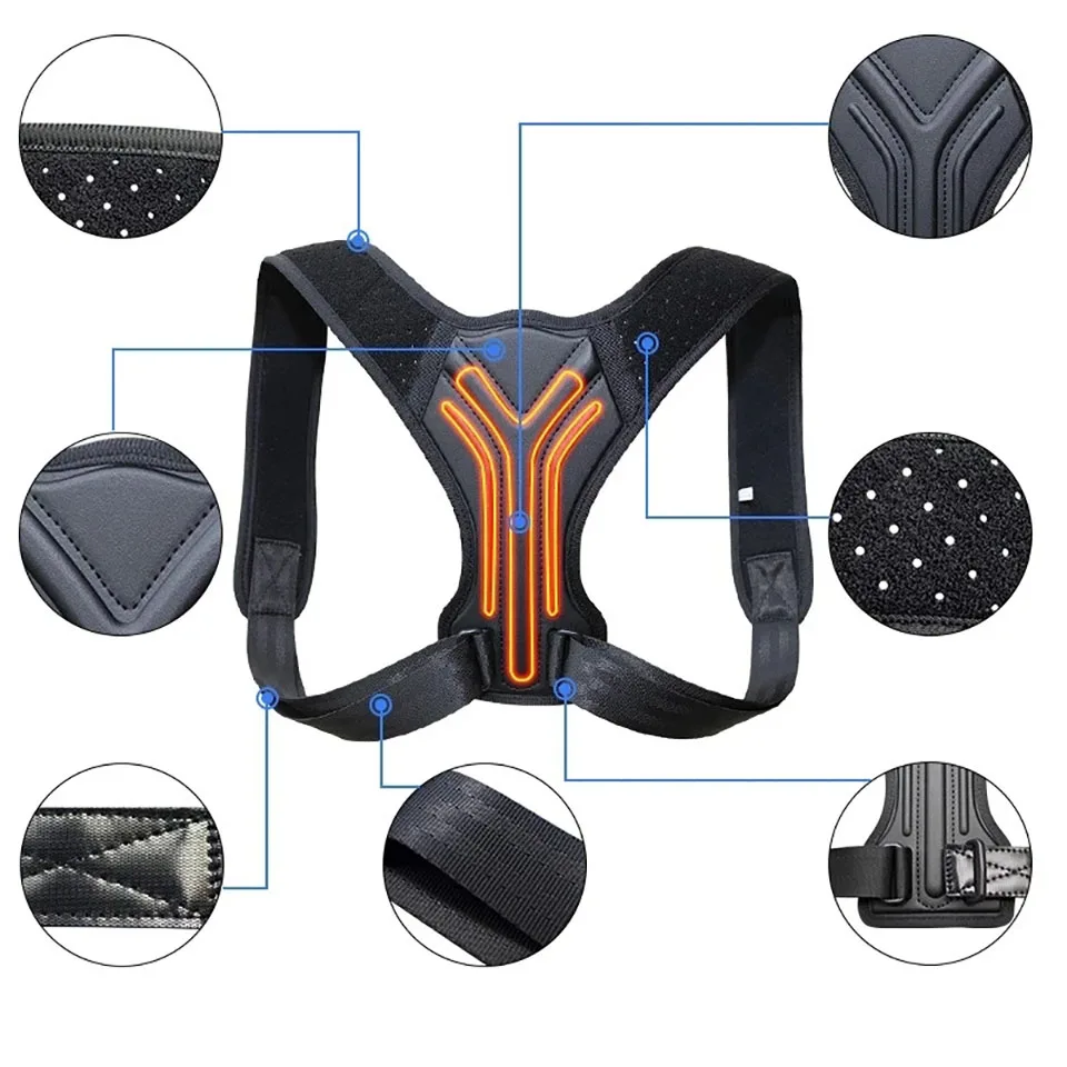 Breathable Anti-hunchback Corrective Belt Sitting Invisible Corrective Belt Back Posture Scoliosis High Low Shoulder view 2
