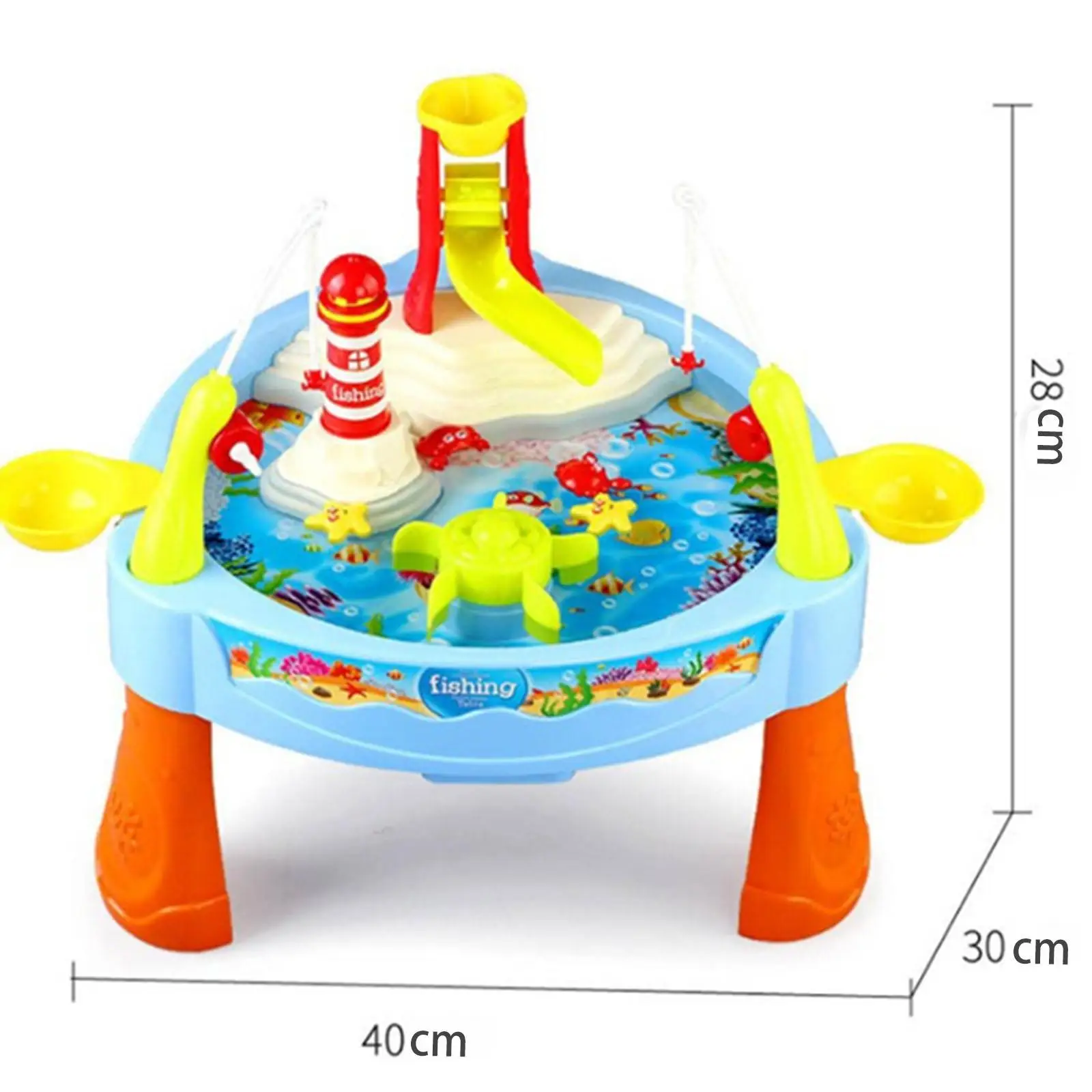 Mesa de água de areia brinquedos brinquedo eletrônico conjunto de pesca para fora da praia idade 1-3