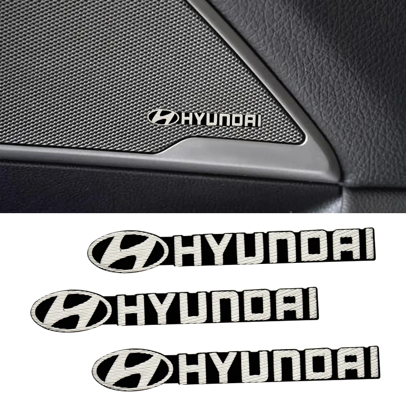 

Car Styling Speaker Aluminum 3D Audio Decorate Sound Stickers For Hyundai IX35 Verna Tucson Elantra I30 Kona Santa Fe Accessorie