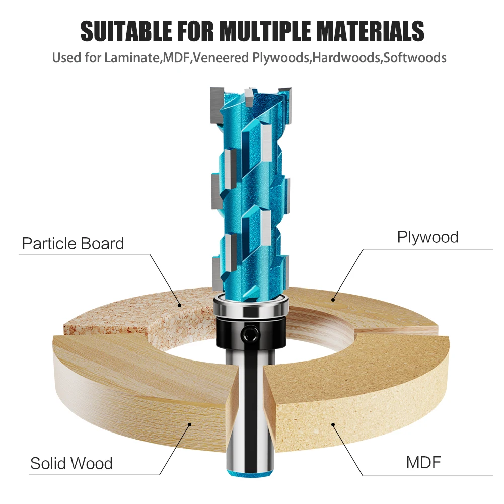 1/2 inch Shank 12mm Shank Spiral Copy Trimming Knife Woodworking Milling Cutter Router Bit,Woodworking Engraving Machine Cutter