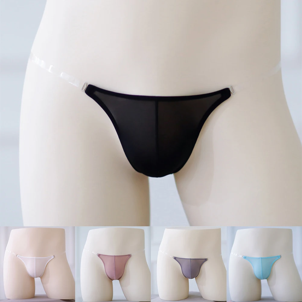 عرض ساخن لعام 2023 ملابس سباحة للرجال بسلسلة ملابس داخلية رفيعة من الساتان السلس المطاطي والمرونة زلات من الحرير الجليدي بخصر منخفض #6