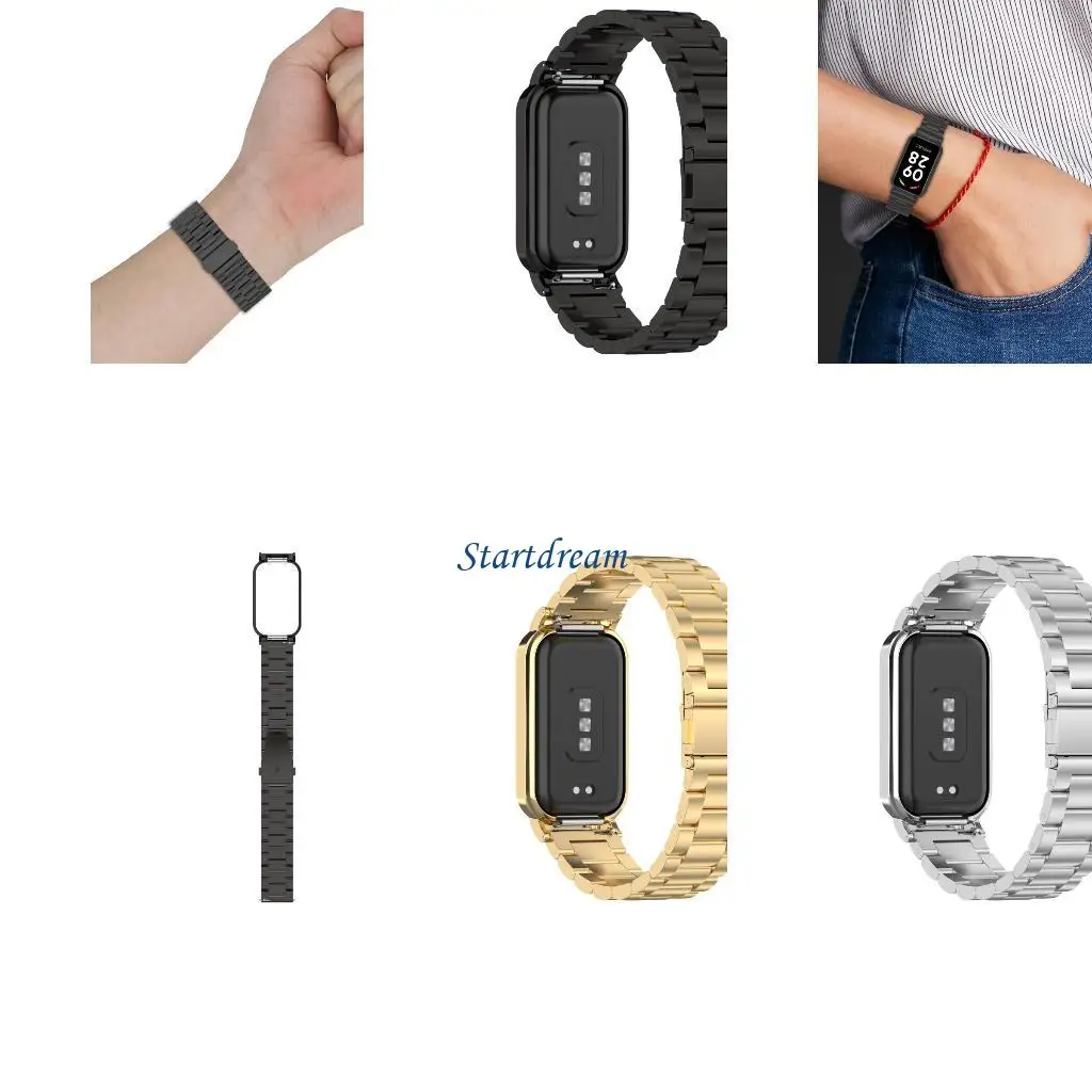 Stylish Stainless Steel Replacement Bracelet Durable Strp for Band 8 Active K92C