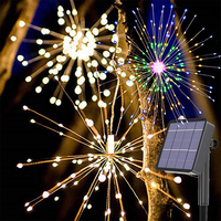 90/150/200 LED Fairy String Lights Hanging Starburst Lamp DIY Firework Christmas Garland Festival Decor Remote Twinkle Lights