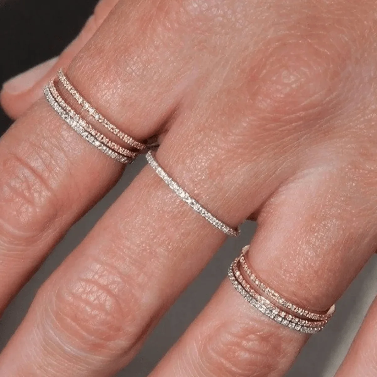 

Elegant Sparkling Zirconia Stackable Rings for Women, Daily & Wedding Wear