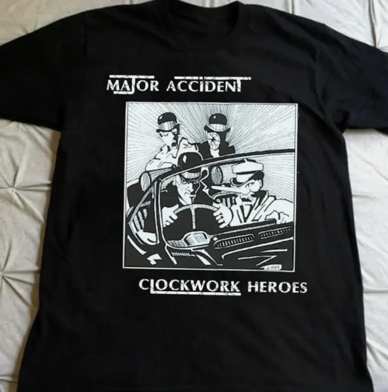 

MAJOR ACCIDENT - CLOCKWORK HEROES Black T Shirt Size S-5XL