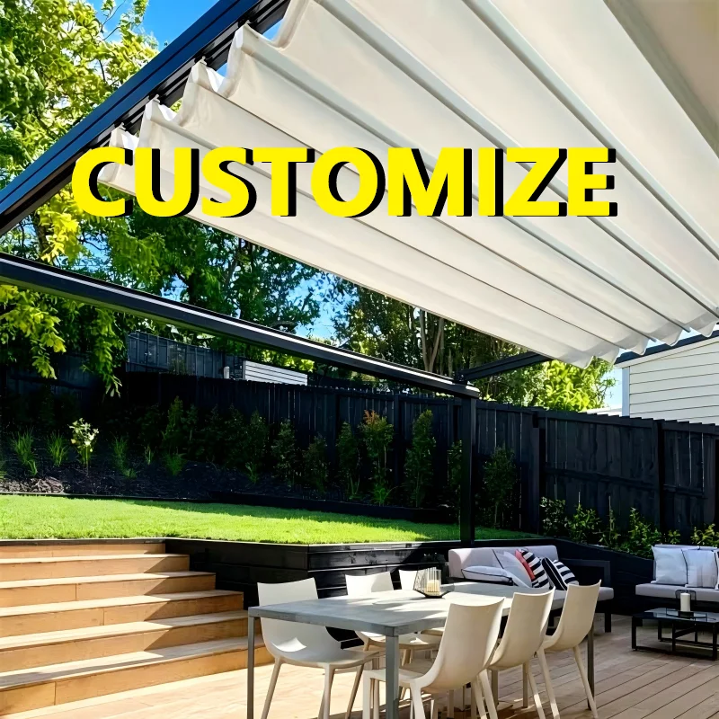 Any Size Custom High End Aluminum Bioclimatic Pergola Kit Remote Control Anti Aging Waterproof Uv Outdoor Yard Sun Shade Privacy