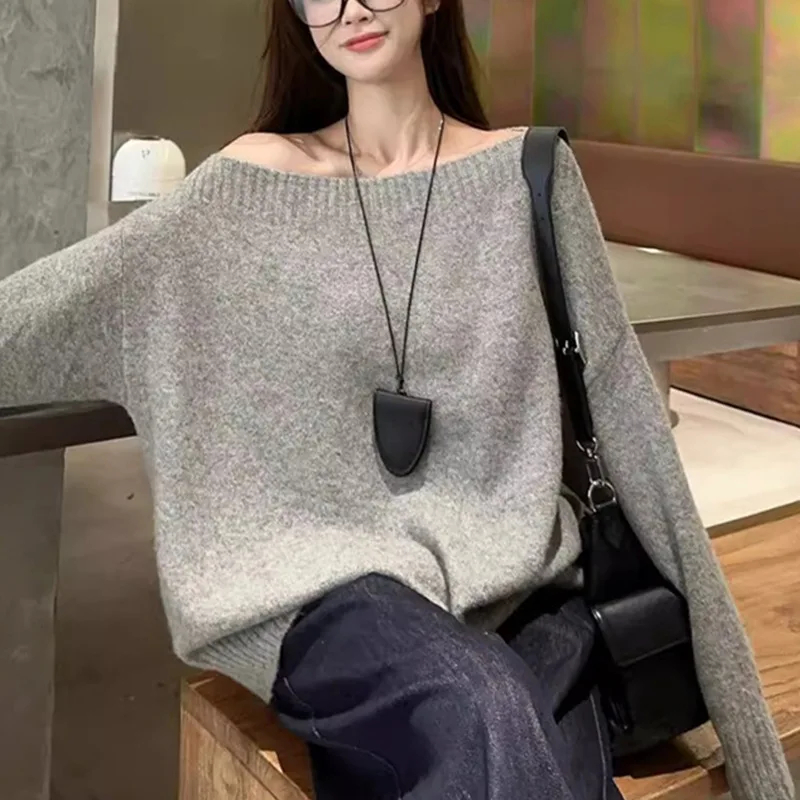 เสื้อสเวตเตอร์ไหมพรมแขนยาว คอวี ผู้หญิง ทรงหลวม สไตล์ลำลอง ยืดได้เล็กน้อย เหมาะสำหรับฤดูใบไม้ร่วง