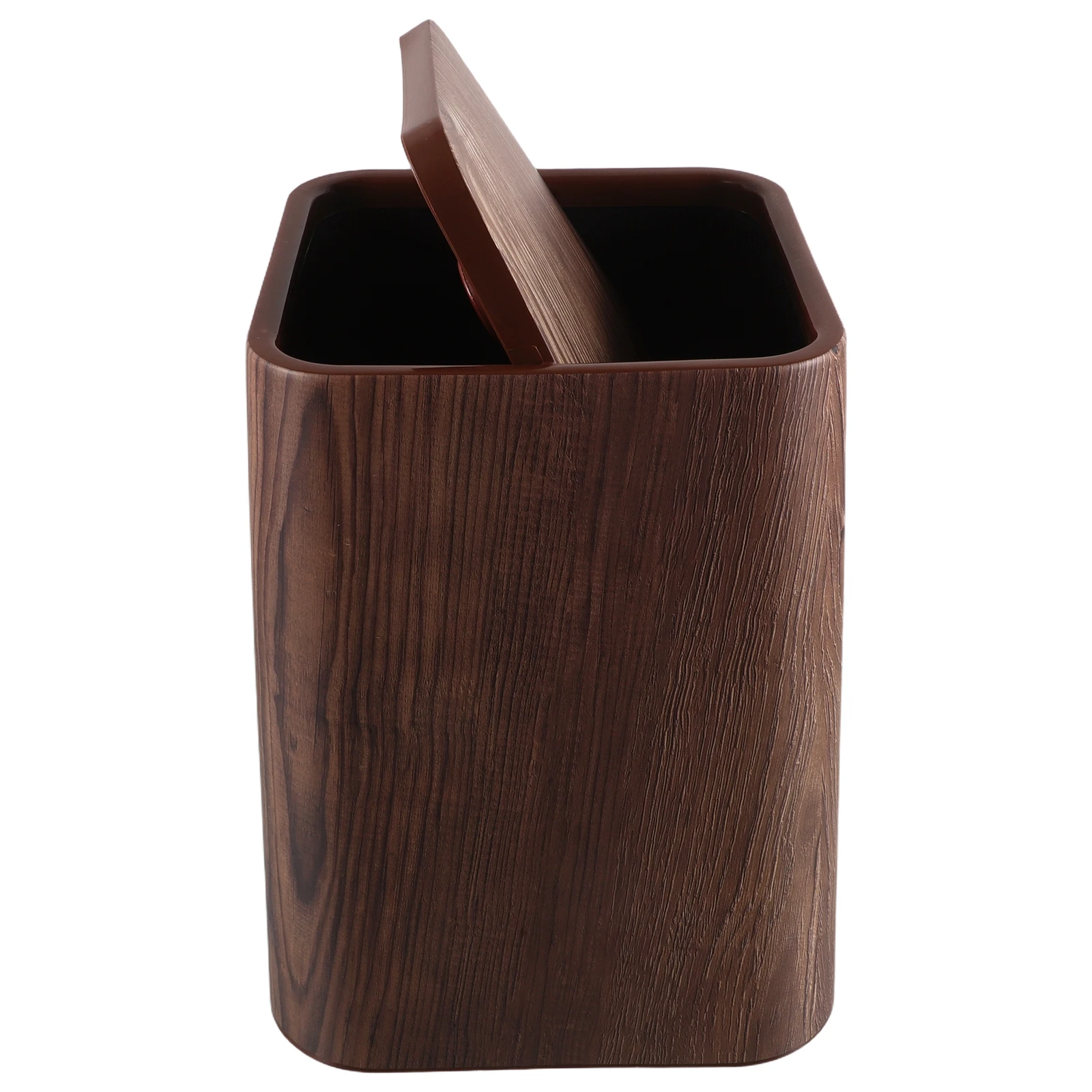 

8.5L Vintage Wood Grain Garbage Can with Lid Swing Top Trash Bin for Bathroom Bedroom Living Room Office Home Kitchen Dorm Use