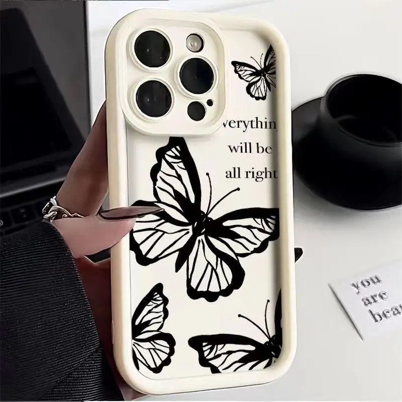 Vlinder Case Cover Voor Infinix Note 40 Pro Zero 30 Hot 40i 30 Play Smart 8 7 Tecno Spark20 Shell Siliconen Zacht