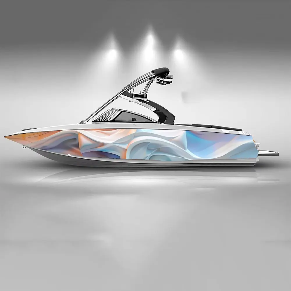 Charming Stereoscopic Sculpture Colorful White Boat Sticker Vinyl Ship Pontoon Deck Boat Fishing Decorative Pontoon Boats Decal