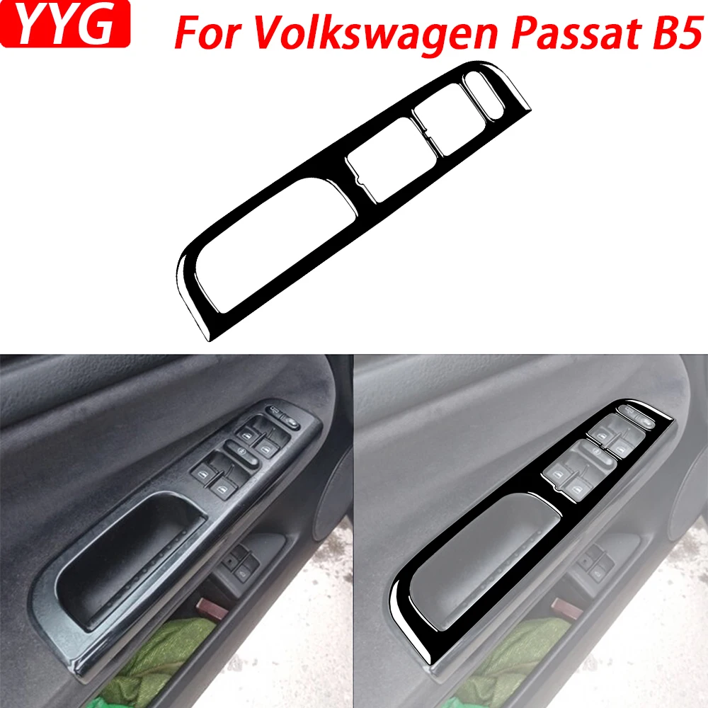 

For Volkswagen Passat B5 2001-2005Car Accessories Piano Black Window Lift Control Panel Trim Cover Interior Sticker Modification