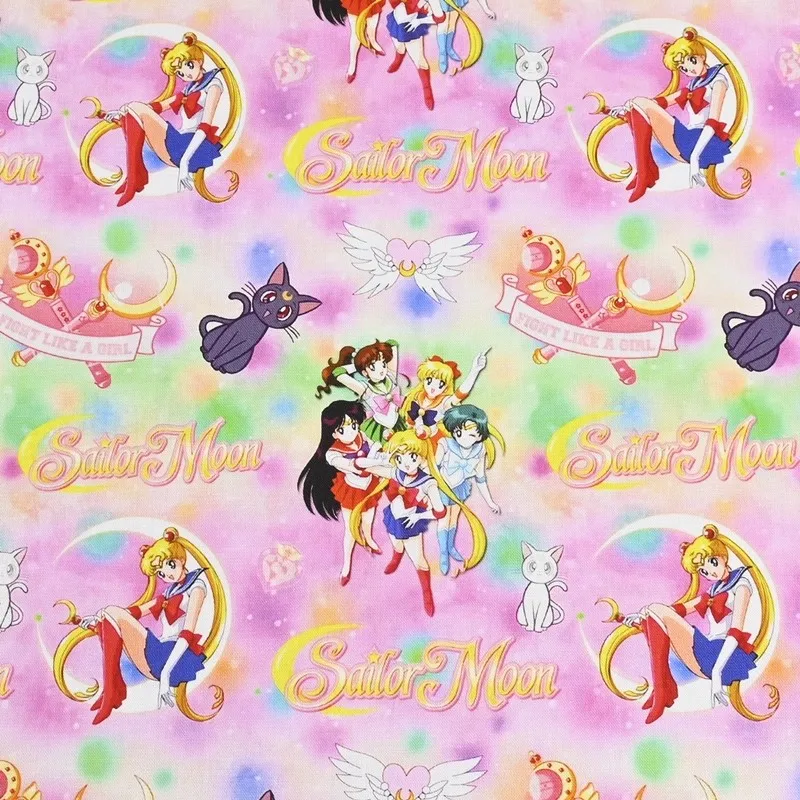 Japanese Cartoon Sailor Moon 100 Cotton Fabric Sewing Material Patchwork Hometextile Slipcover Quilt Needlework DIY Cloth