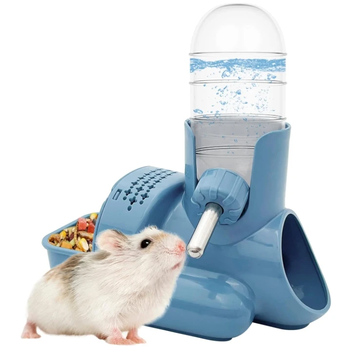 

3 in 1 Hamster Hanging Water Bottle Automatic Bottle Dispenser With Food Container Base Hut and Hideout Base for Dwarf Hamster