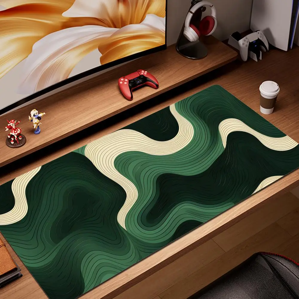 

Green and Beige Abstract Mouse Pad Large Desk Pad,Natural Rubber,Anti-Slip Office Desk Mat,Perfect Gift for Teens