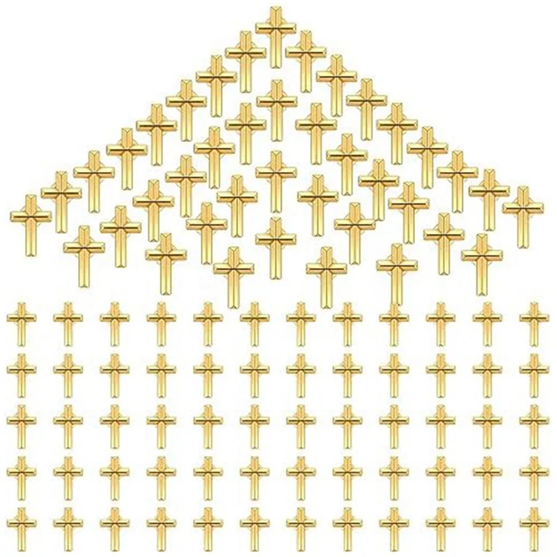 

100 Pcs Cross Lapel Pin Bulk Set Gold Pins Religious Cross Pin Gold Enamel Pin Set for Christian Chaplain