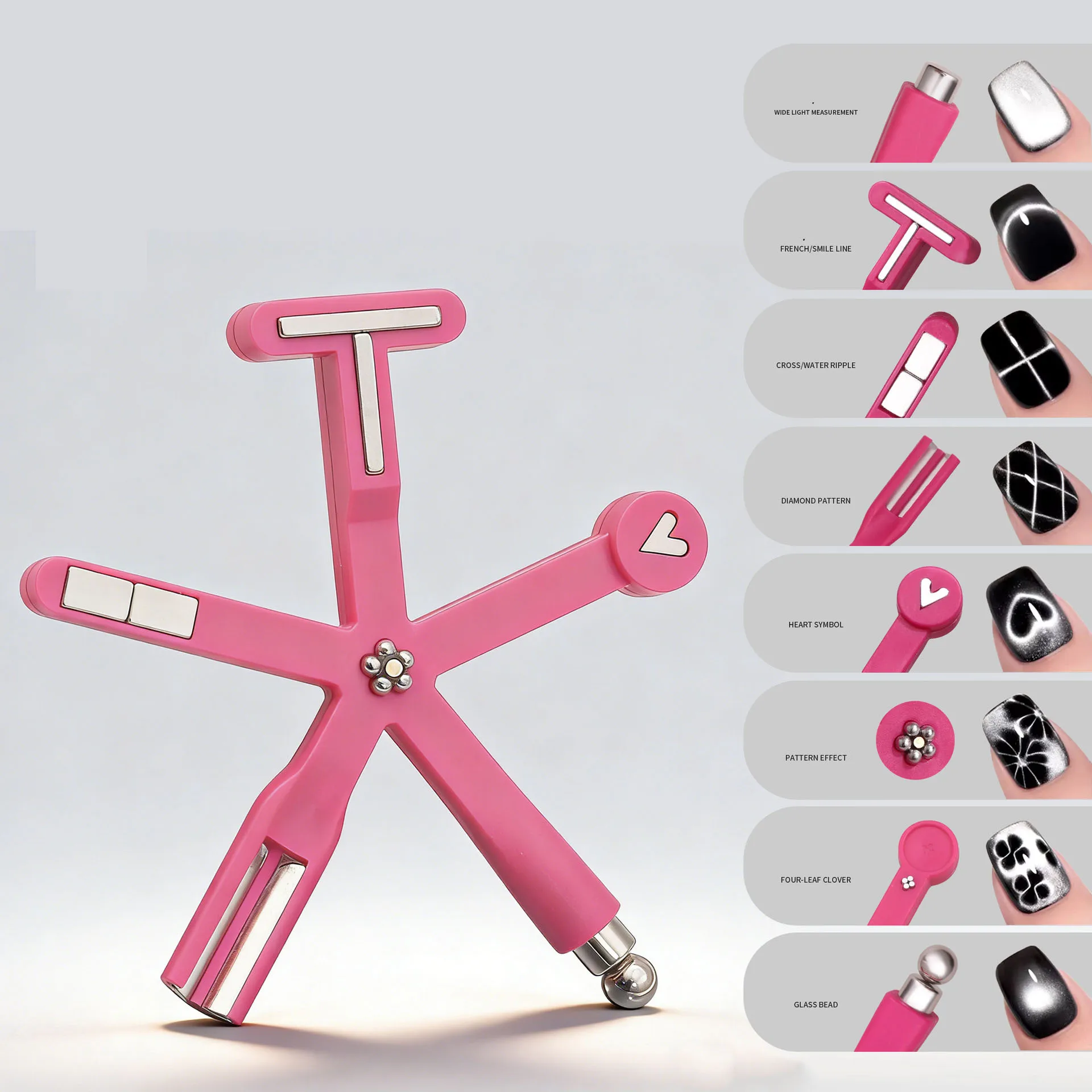 2026 New Upgrade Five-Pointed Star 8 in 1 Cat Eye Nail Magnet Stick Suitable for Magnetic Gel Polish Manicure Tools