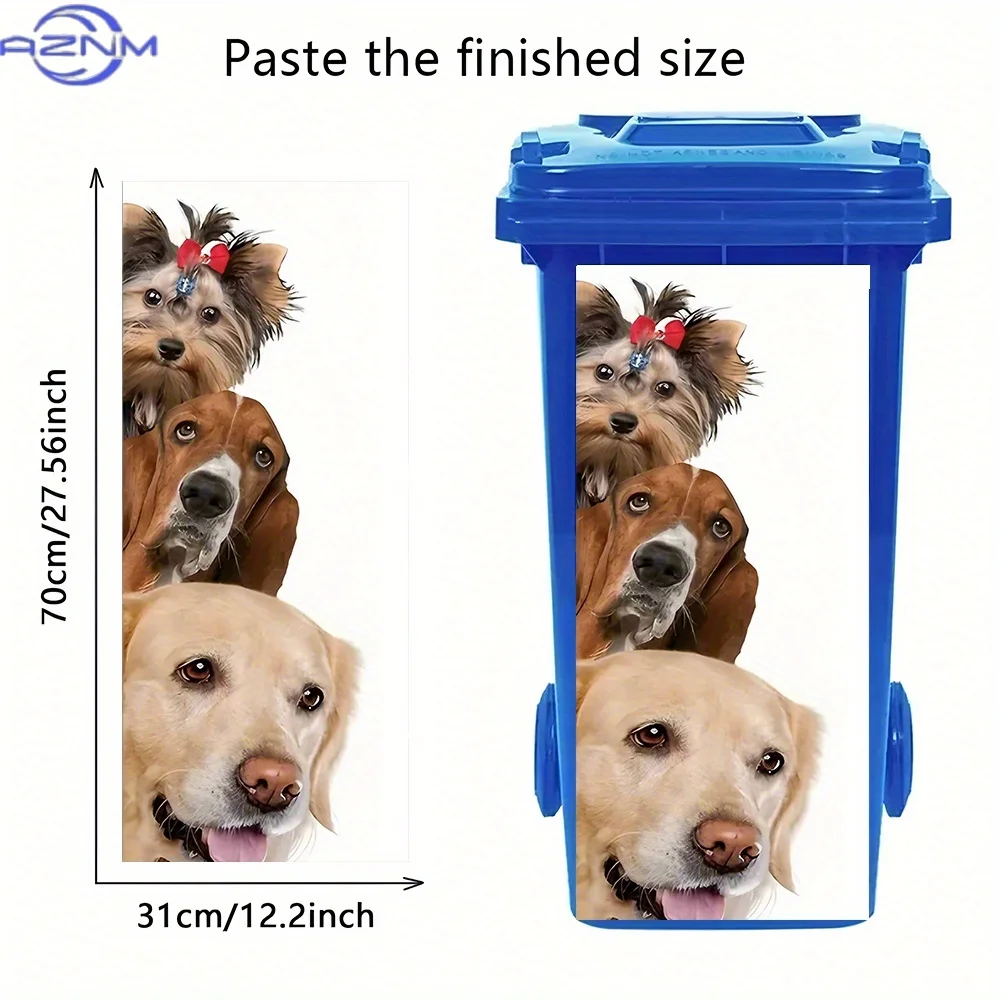 1pc Adorable Dog Breeds Wall Art - Waterproof PVC Sticker Featuring Yorkie, Basset Hound & Labrador - Perfect for Pet Lovers,