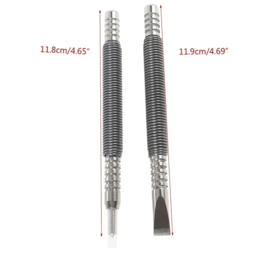 2pcs Hammerless Nail Set Hammer Center Holes Punch Spring Tool 1/8 5/16 Loaded Marking Metal Woodwork Drill Bit Door Pin Removal