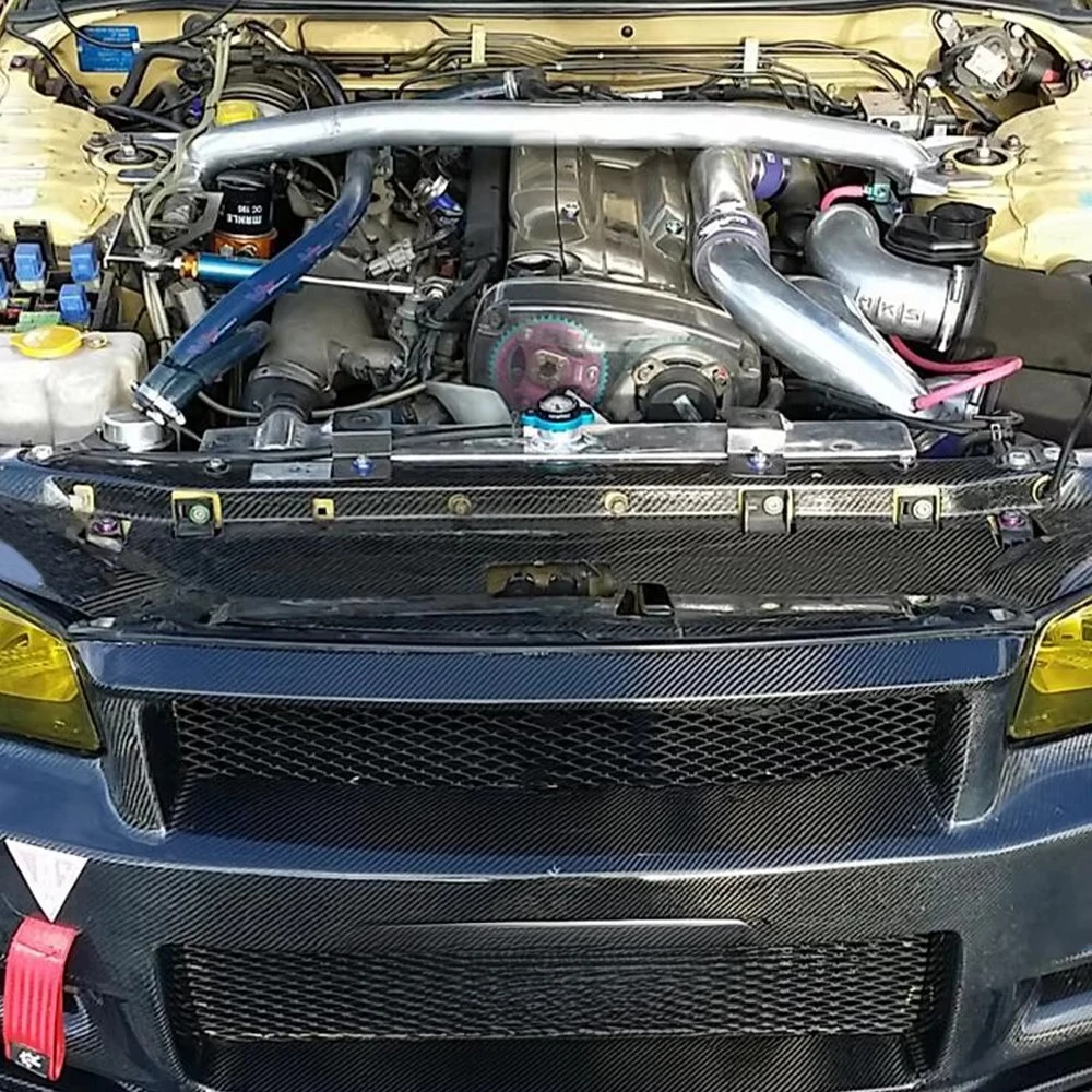 لنيسان سكايلاين R34 GTR GAGE Defend Style غطاء لوحة تبريد الكربون #6