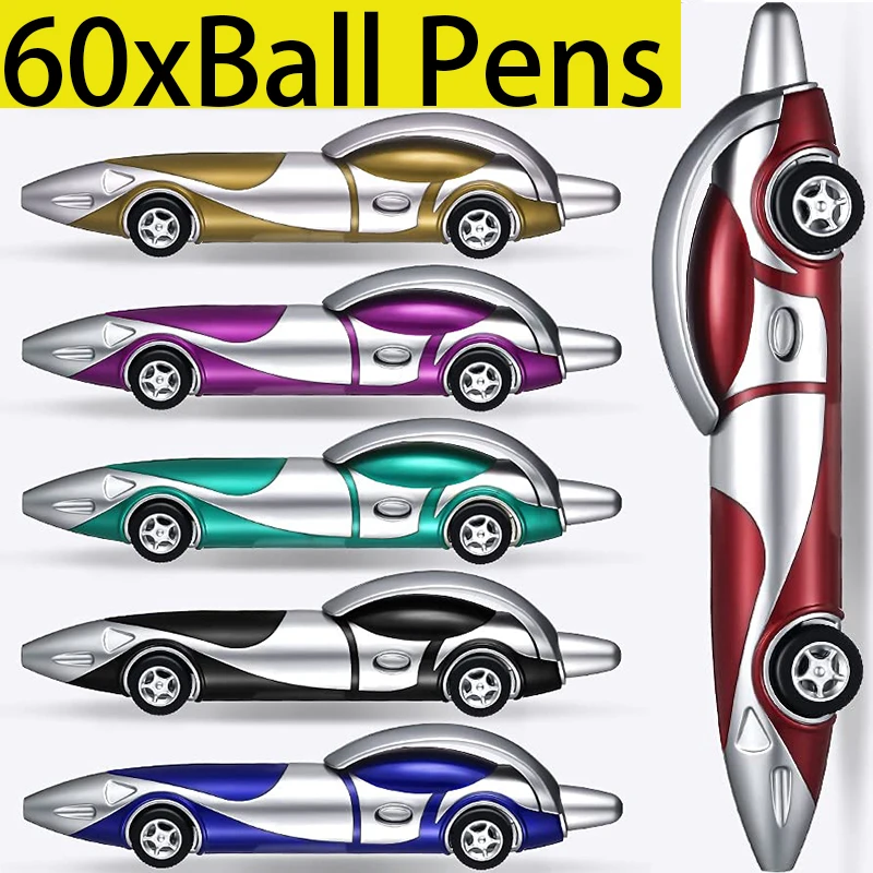 

60Pcs Design Pen Cartoon Car/Racing Ballpoint Pen for Kids