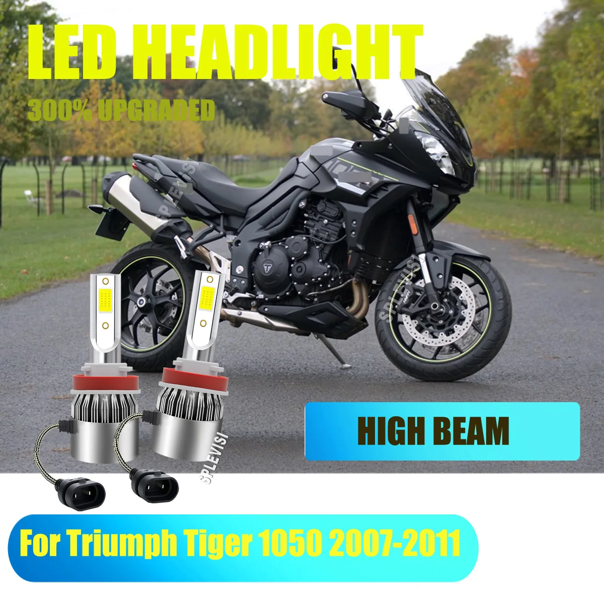 

H11 H8 H9 LED Headlight High Beam Bulbs - 3000K 6000K 8000K focused beam Fits For Triumph Tiger 1050 2007 2008 2009 2010 2011
