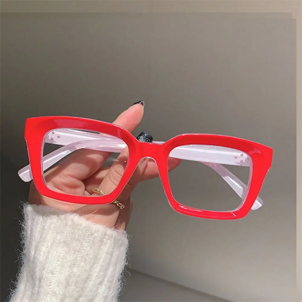 Transparent Anti Blue-ray Reading Glasses Square Shape Retro Presbyopia Eyeglasses Wood Stripes Lightweight Large Frame Eyewear
