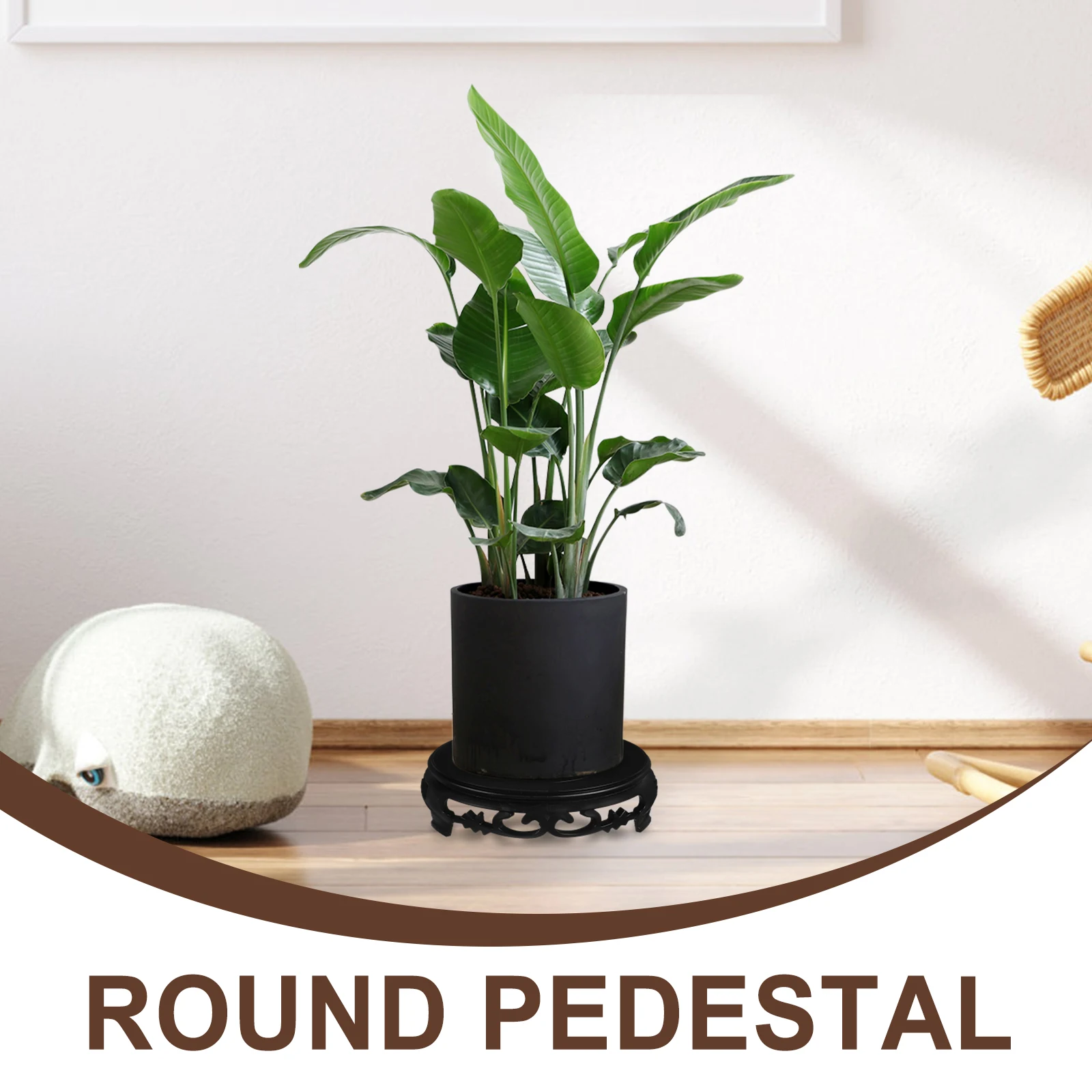 2pcs Tray Round Teapot Pedestal Base Water Collector Lightweight Plastic Yoga Decor Stand Plant Stand Home Decor