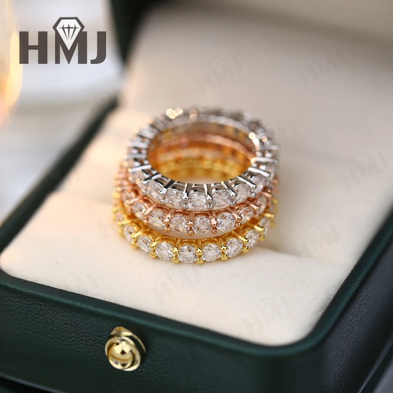 

Кольцо круглой огранки с муассанитом из желтого золота/белого золота/розового золота Элегантные ювелирные украшения для повседневного ношения или специальных подарков