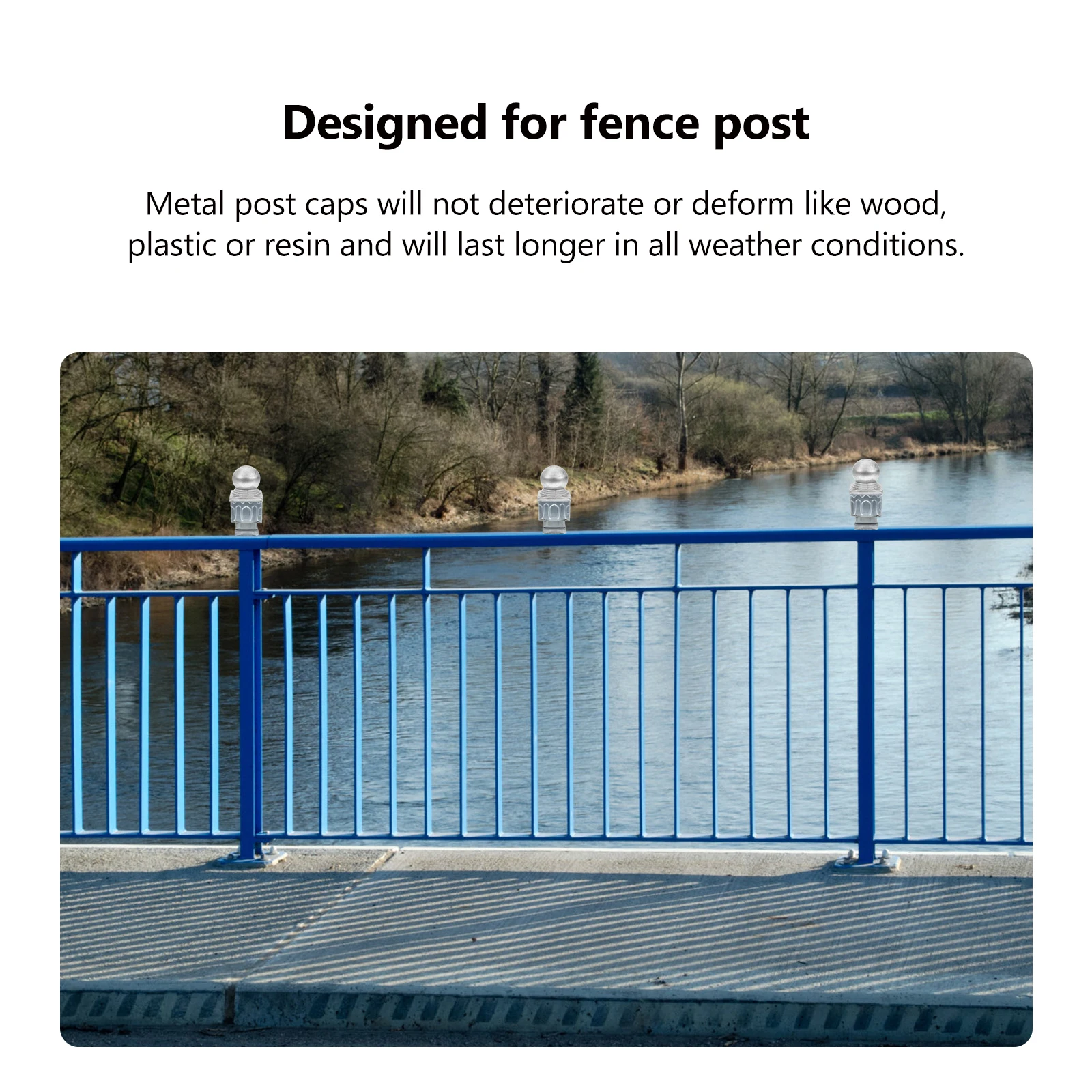 

4pcs Railing Column Iron Post Caps Ball Top Metal Fence Cover Guardrail Protection Fence Parts Hardware