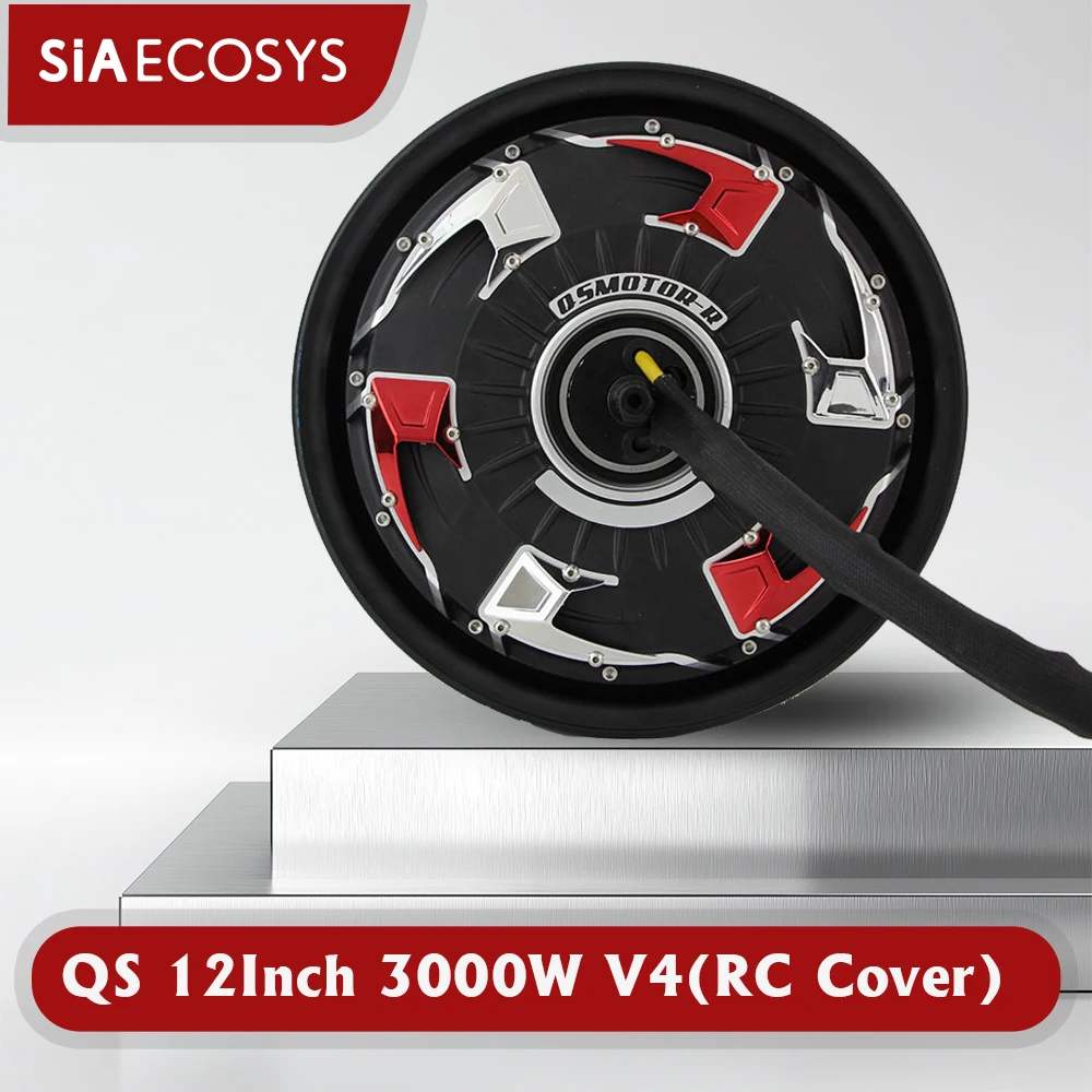 QSMOTOR QS260 V4 3000W 40H 12x3.5 Inch High Speed Hub Motor for Electric Motorcycle Scooter Wheel Drive Conversion Power Kit