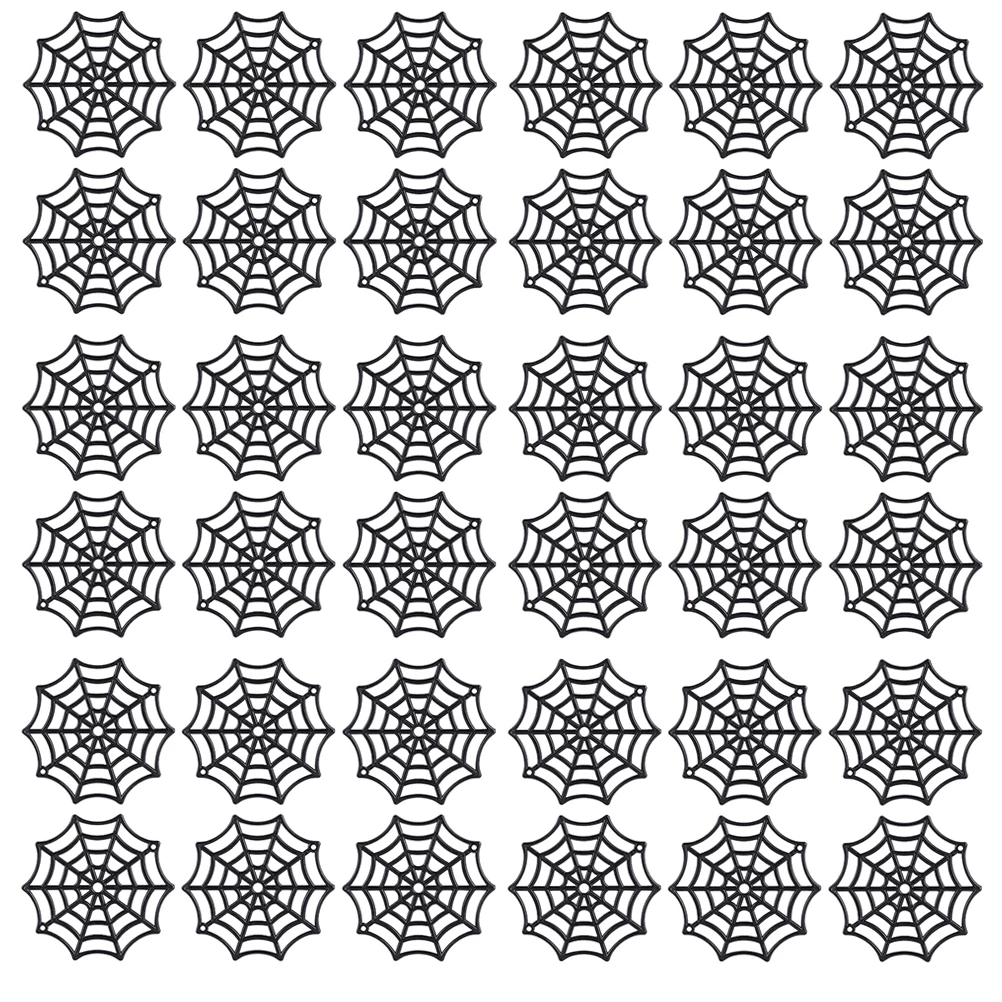 

100pcs Table Mats Plastic Halloween Spider Web Party Bar Haunted House Home Spooky Spider Web Coasters Festive Decoration