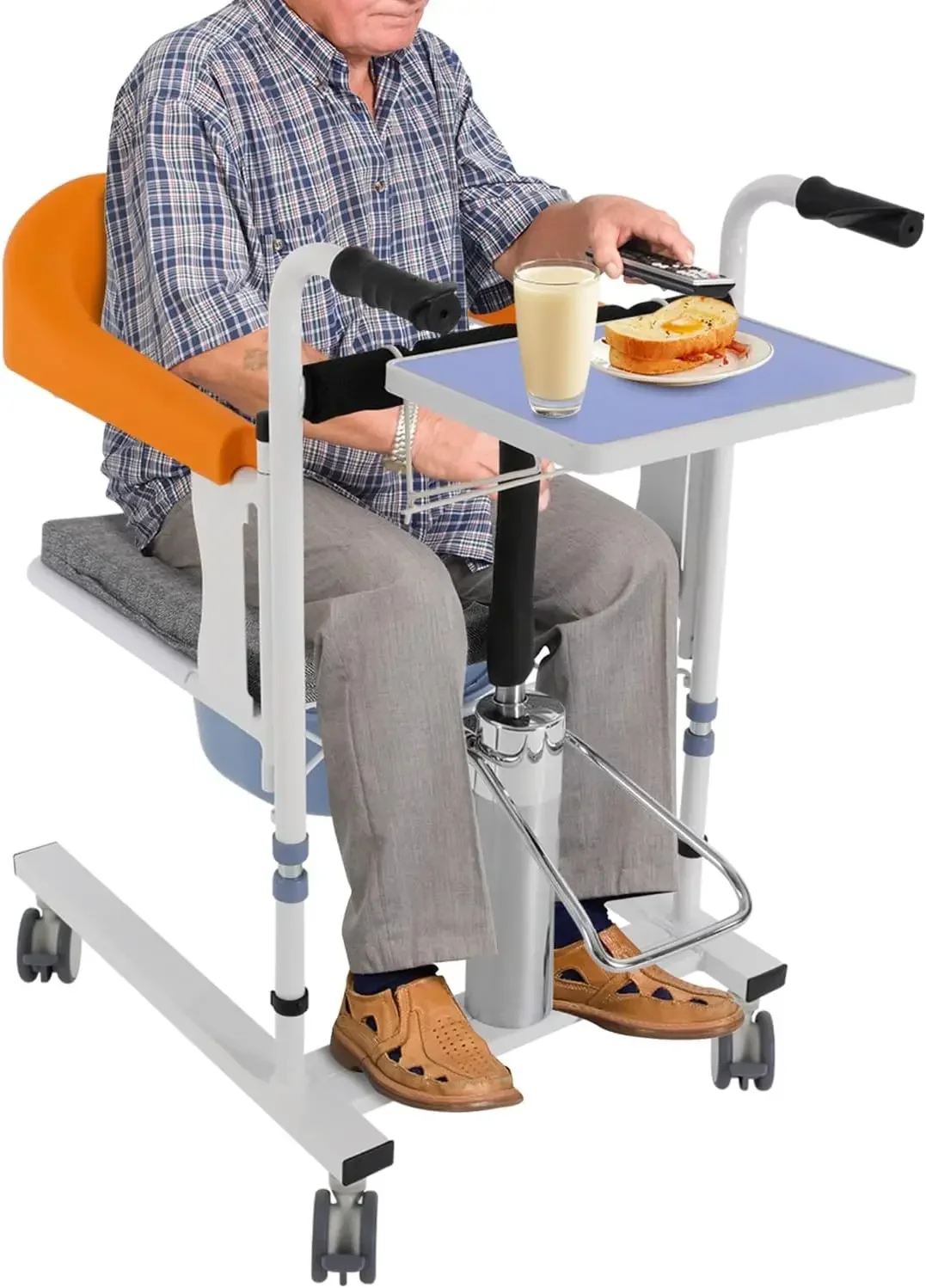 Levantamento de paciente de cadeira de rodas hidráulica, cadeira de transferência de elevador, forte capacidade de carga, fácil de mover, para idosos, grávidas