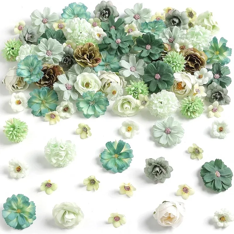 20 Teile/satz 4 cm Seide Rose Künstliche Gänseblümchen Blütenköpfe für Handwerk Kranz Hochzeit Dekor DIY Tisch Home Room Decor gefälschte Blumen – Detail 17