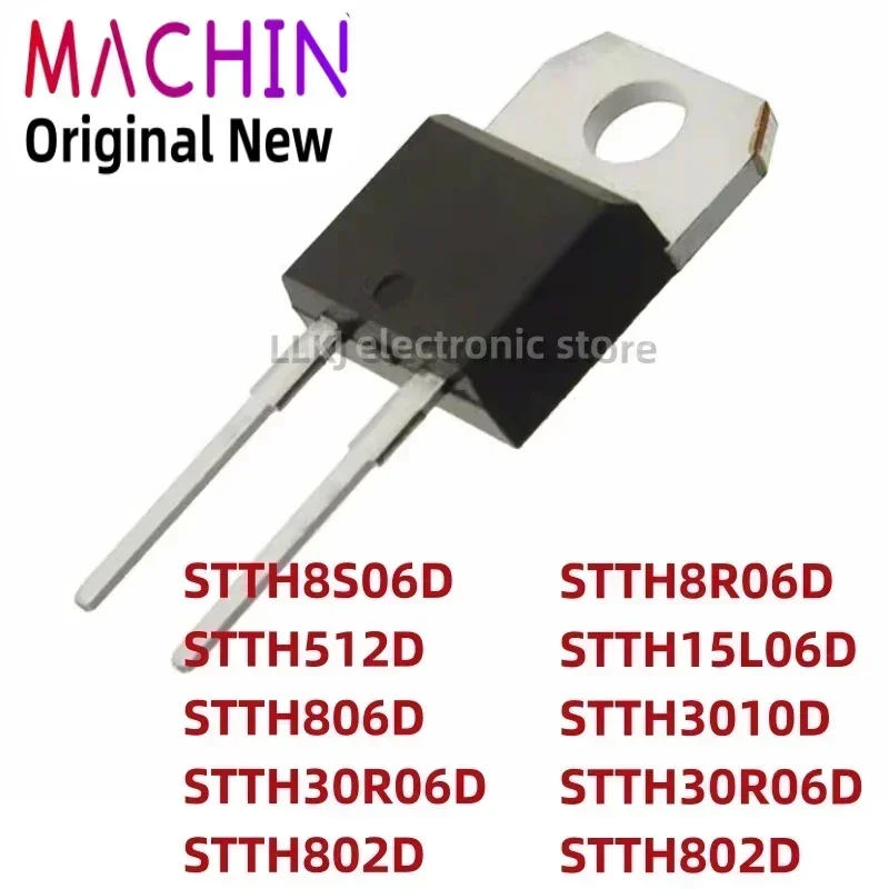1pcs STTH8S06D STTH512D STTH806D STTH30R06D STTH802D STTH1502 STTH1212D STTH8R06D STTH15L06D STTH3010D TO220-2 MOS FET TO-220-2.